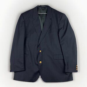 AQUASCUTUM Black Wool Sport Coat Blazer w/ Golden Buttons Jacket Sz 48 Canada